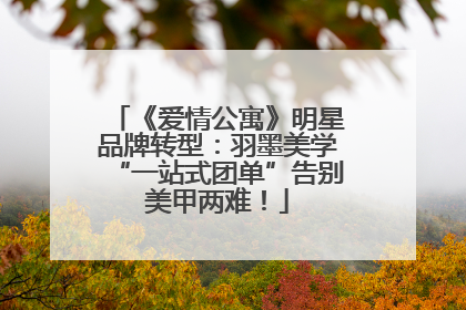 《爱情公寓》明星品牌转型：羽墨美学“一站式团单”告别美甲两难！