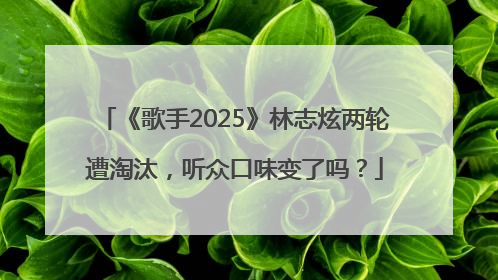 《歌手2025》林志炫两轮遭淘汰，听众口味变了吗？