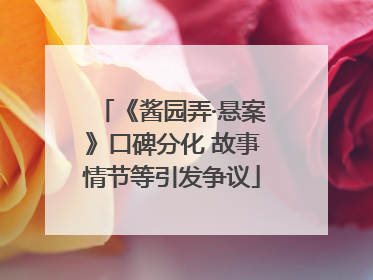 《酱园弄·悬案》口碑分化 故事情节等引发争议