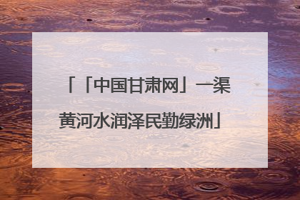 「中国甘肃网」一渠黄河水润泽民勤绿洲