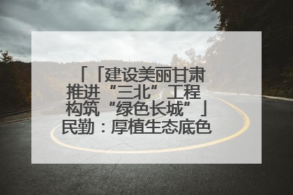 「建设美丽甘肃 推进“三北”工程 构筑“绿色长城”」民勤：厚植生态底色 筑牢绿色屏障