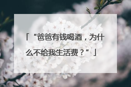 “爸爸有钱喝酒，为什么不给我生活费？”