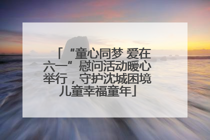 “童心同梦 爱在六一”慰问活动暖心举行，守护沈城困境儿童幸福童年