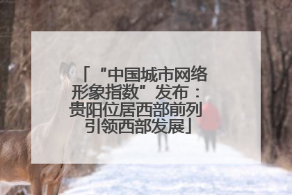 “中国城市网络形象指数”发布：贵阳位居西部前列 引领西部发展