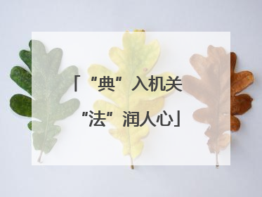 “典”入机关 “法”润人心