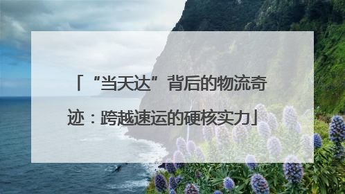 “当天达”背后的物流奇迹：跨越速运的硬核实力