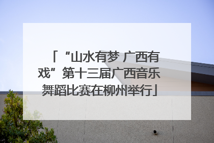 “山水有梦 广西有戏”第十三届广西音乐舞蹈比赛在柳州举行