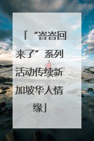 “峇峇回来了”系列活动传续新加坡华人情缘