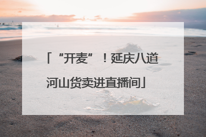 “开麦”！延庆八道河山货卖进直播间