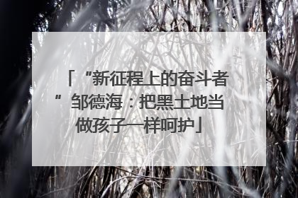 “新征程上的奋斗者”邹德海：把黑土地当做孩子一样呵护