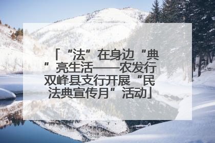 “法”在身边“典”亮生活——农发行双峰县支行开展“民法典宣传月”活动