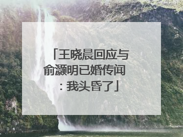 王晓晨回应与俞灏明已婚传闻：我头昏了