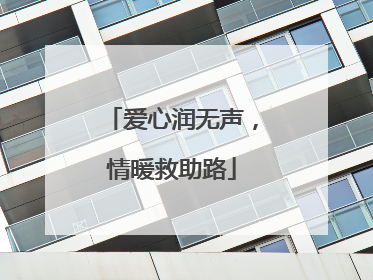 爱心润无声，情暖救助路