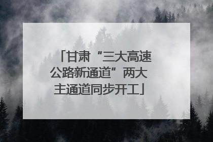 甘肃“三大高速公路新通道”两大主通道同步开工