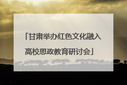 甘肃举办红色文化融入高校思政教育研讨会