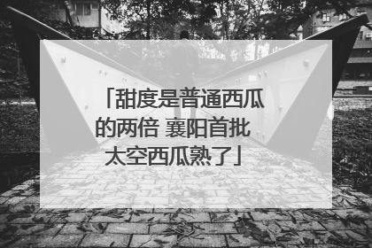 甜度是普通西瓜的两倍 襄阳首批太空西瓜熟了