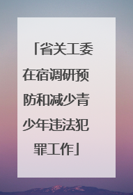 省关工委在宿调研预防和减少青少年违法犯罪工作