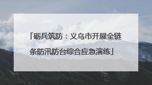 砺兵筑防：义乌市开展全链条防汛防台综合应急演练