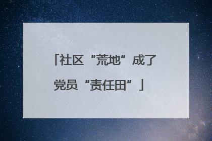 社区“荒地”成了党员“责任田”
