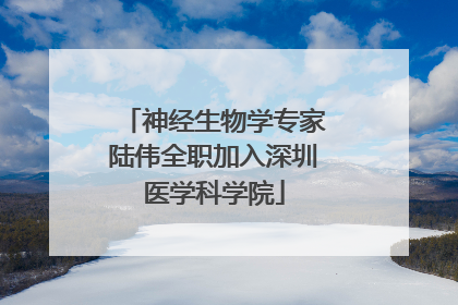 神经生物学专家陆伟全职加入深圳医学科学院