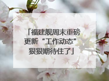 福建舰周末重磅更新“工作动态” 狠狠期待住了