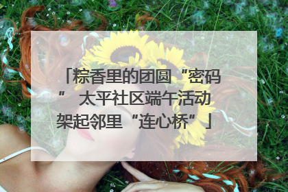 粽香里的团圆“密码” 太平社区端午活动架起邻里“连心桥”