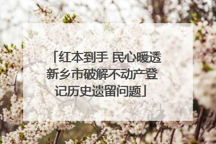 红本到手 民心暖透 新乡市破解不动产登记历史遗留问题