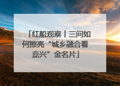 红船观察丨三问如何擦亮“城乡融合看嘉兴”金名片