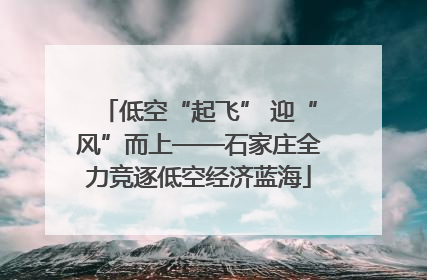 低空“起飞” 迎“风”而上——石家庄全力竞逐低空经济蓝海