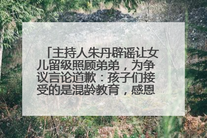 主持人朱丹辟谣让女儿留级照顾弟弟，为争议言论道歉：孩子们接受的是混龄教育，感恩每一条批评