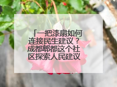 一把漆扇如何连接民生建议？成都郫都这个社区探索人民建议征集新路径