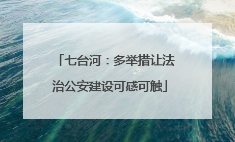 七台河：多举措让法治公安建设可感可触