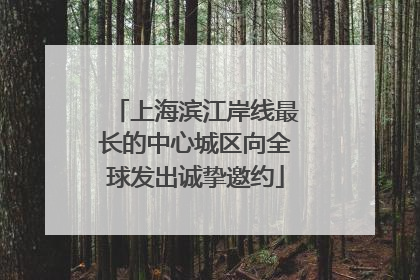上海滨江岸线最长的中心城区向全球发出诚挚邀约