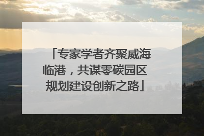 专家学者齐聚威海临港，共谋零碳园区规划建设创新之路