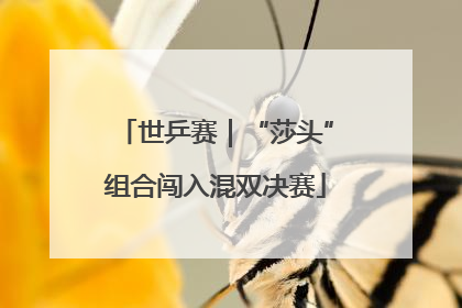 世乒赛｜“莎头”组合闯入混双决赛