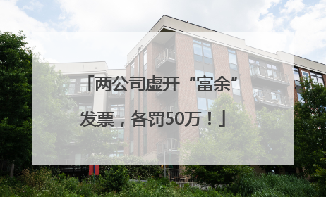 两公司虚开“富余”发票，各罚50万！
