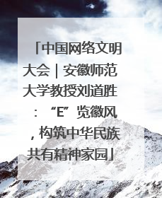 中国网络文明大会｜安徽师范大学教授刘道胜：“E”览徽风，构筑中华民族共有精神家园