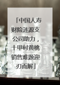 中国人寿财险涟源支公司助力，十甲村黄桃销售难题迎刃而解