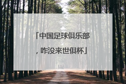 中国足球俱乐部，咋没来世俱杯