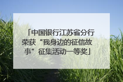 中国银行江苏省分行荣获“我身边的征信故事”征集活动一等奖