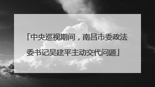中央巡视期间，南昌市委政法委书记吴建平主动交代问题