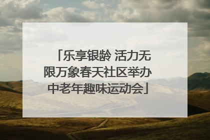 乐享银龄 活力无限万象春天社区举办中老年趣味运动会