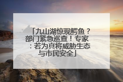 九山湖惊现鳄鱼？部门紧急巡查！专家：若为真将威胁生态与市民安全