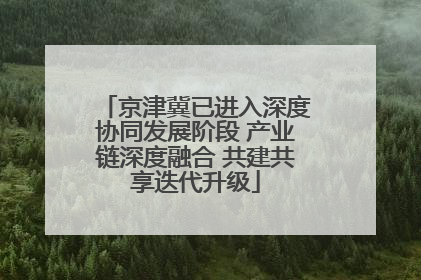 京津冀已进入深度协同发展阶段 产业链深度融合 共建共享迭代升级