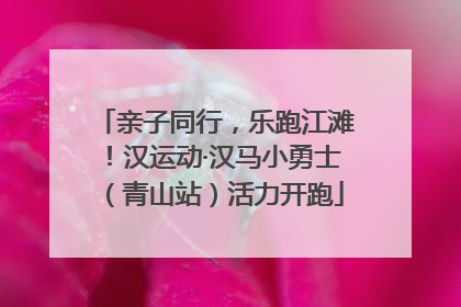 亲子同行，乐跑江滩！汉运动·汉马小勇士（青山站）活力开跑