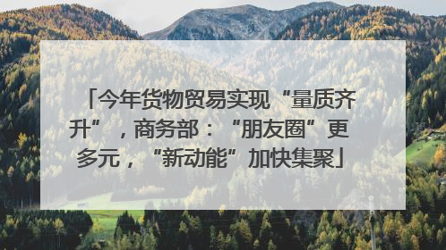 今年货物贸易实现“量质齐升”，商务部：“朋友圈”更多元，“新动能”加快集聚