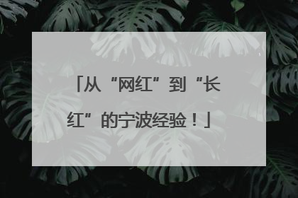 从“网红”到“长红”的宁波经验！