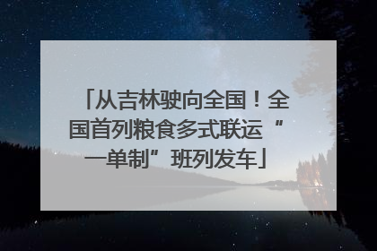 从吉林驶向全国！全国首列粮食多式联运“一单制”班列发车