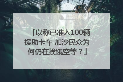 以称已准入100辆援助卡车 加沙民众为何仍在挨饿空等？