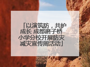 以演筑防，共护成长 成都磨子桥小学分校开展防灾减灾宣传周活动